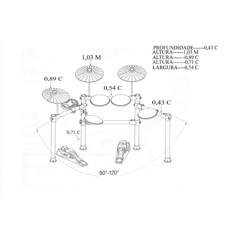 Bateria Eletrônica Seven SD-700 Word 7 pcs