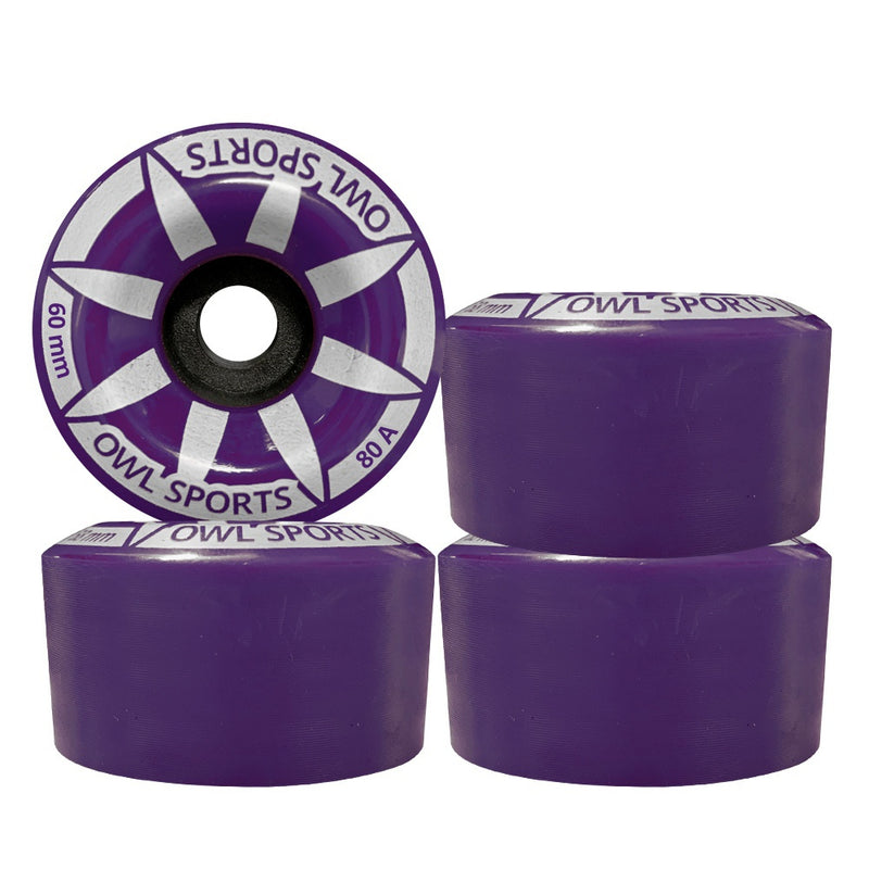 Rodas P/ Patins Quad OWL  Star 60 mm 80A (4 un.) Roxo