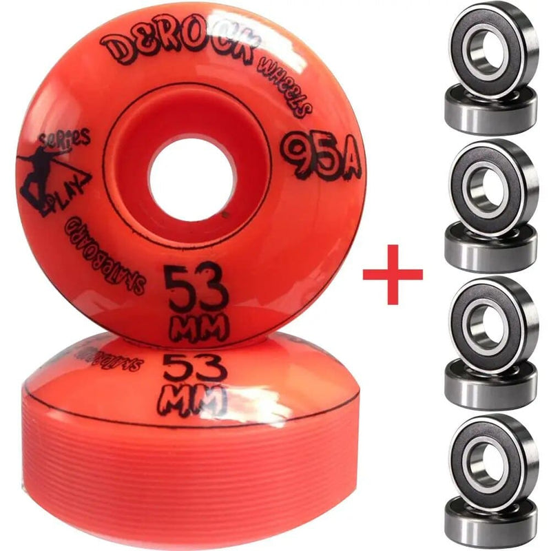 Kit Derock Roda 53mm 95A Play + Rolamento 608 - 6 Modelos