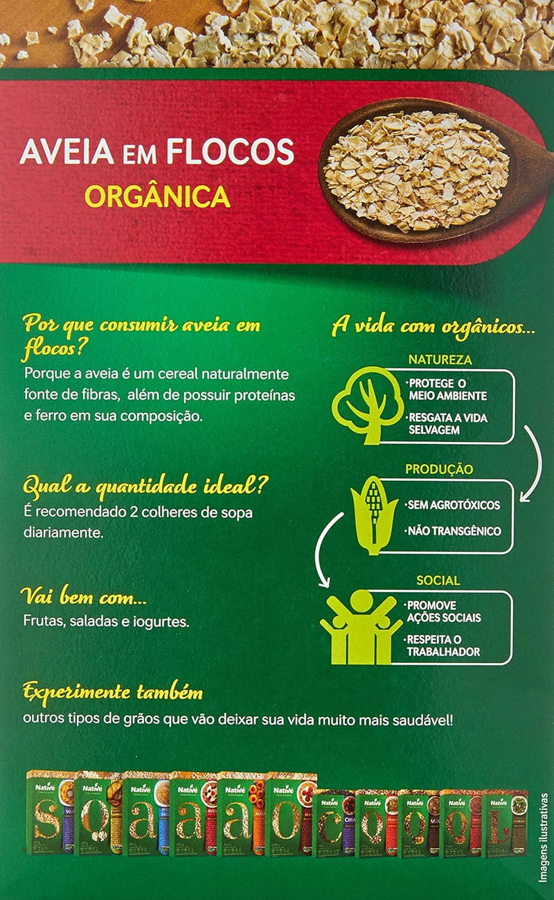 4x Aveia Em Flocos Orgânica Aeuln Native 250G