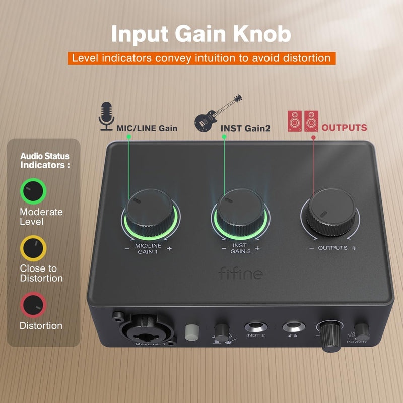 Interface de Áudio Fifine XLR SC1