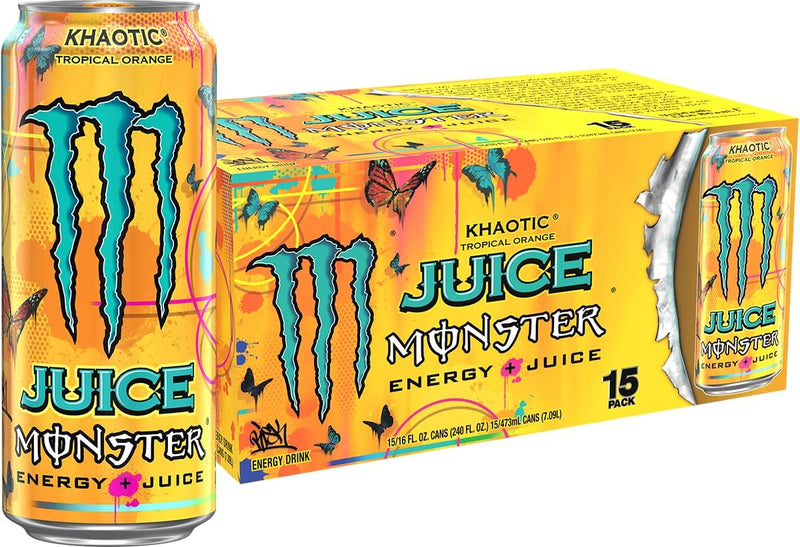 Kit 15x Monster Juice Khaotic Tropical Orange 473ml