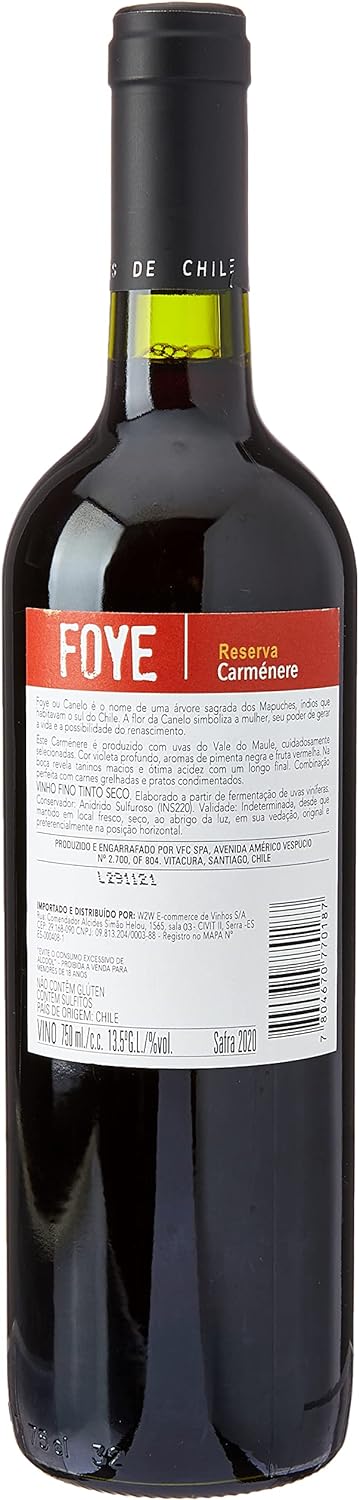 Vinho Bouchon Foye Reserva Carménère Carmenère 750ml