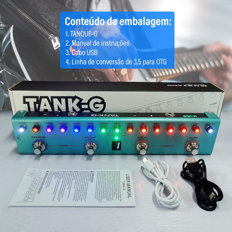 Pedal de Guitarra Kingster Effects MOD 36 Presets, 9 Preamp Slots, 8 IR Cab Slots, 3 Simulação, Delay