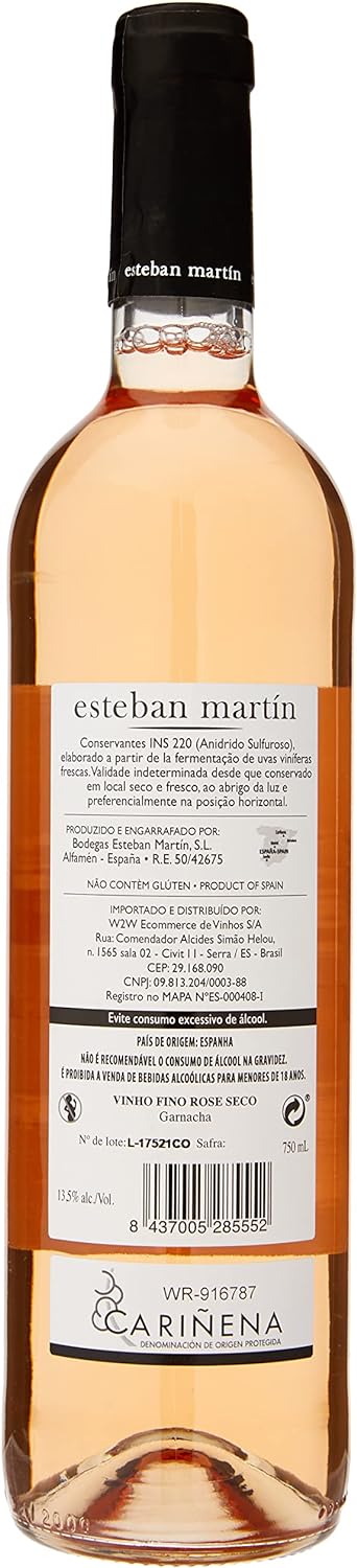 Vinho Rosé Esteban Martín D.O.P. Cariñena Garnacha Rosado 750ml