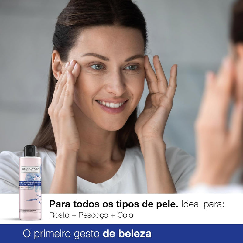 Tônico Facial Bella Aurora 2 em 1 Esfoliante e Clareador para Todos os Tipos de Pele