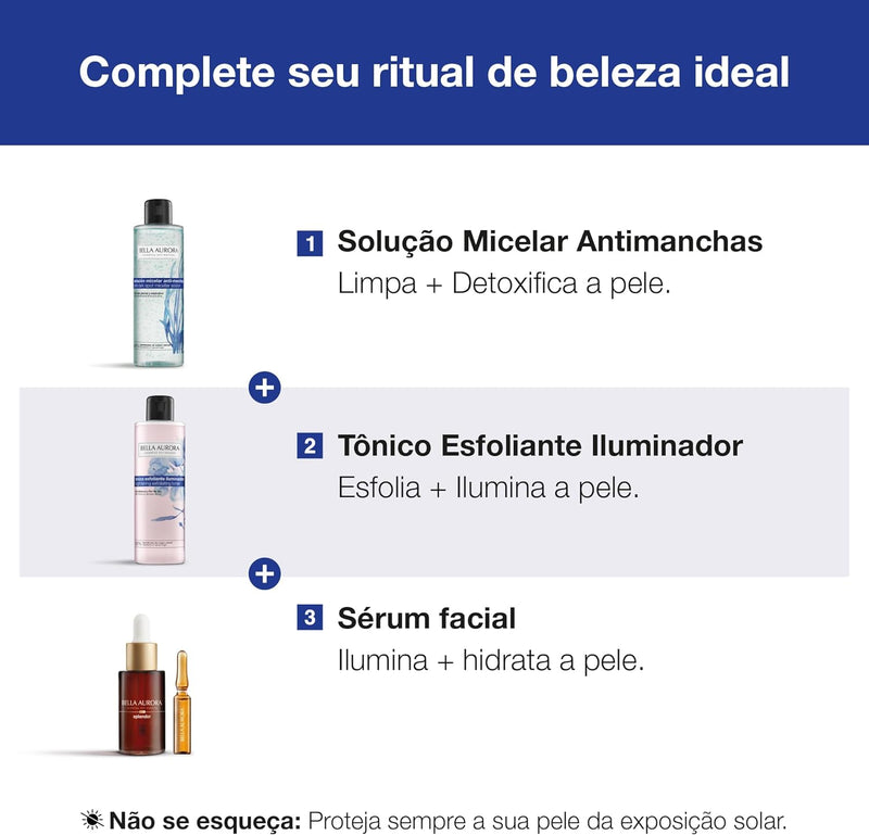 Tônico Facial Bella Aurora 2 em 1 Esfoliante e Clareador para Todos os Tipos de Pele