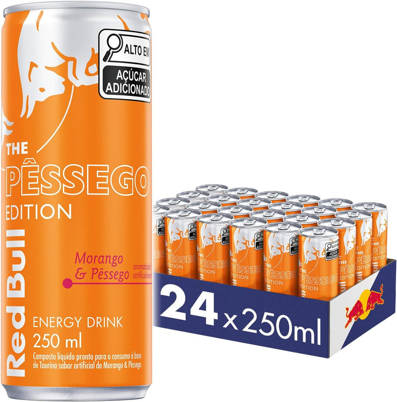 Pack c/ 24 Latas Red Bull Morango e Pêssego 250ml