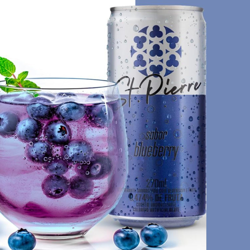 Kit 12x Refrigerante ST Pierre Blueberry 270ml