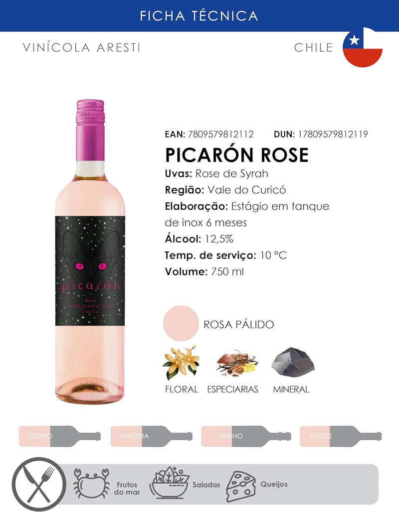 Vinho Chileno Picarón Rose 750ml