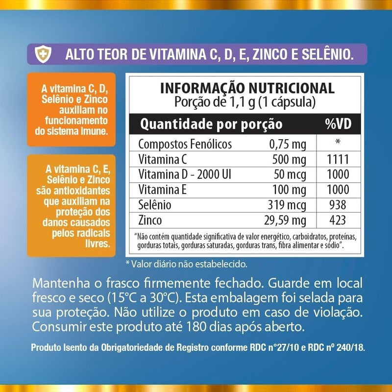 Multivitamínico Immune Defense Vitgold 60 cápsulas