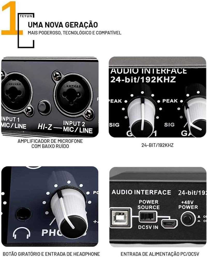 Interface de Áudio Dazzy Teyun Q-22