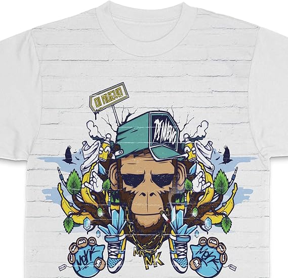 Camiseta Monkey Land Style Grafíti Branca