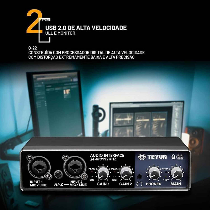 Interface de Áudio Dazzy Teyun Q-22