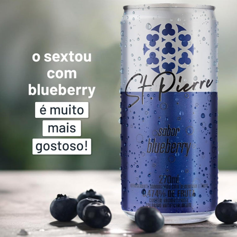 Kit 12x Refrigerante ST Pierre Blueberry 270ml