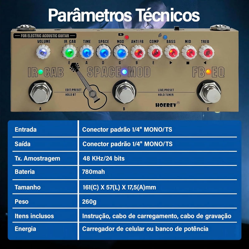 Pedal de Guitarra Kingster Ge200 Multi Efeitos Pedal Effect Processor