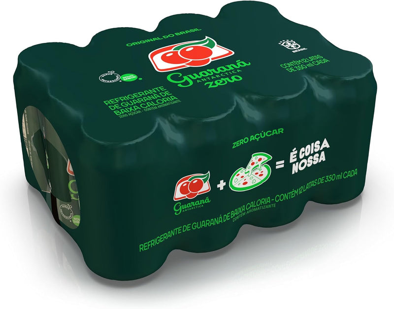 Pack 12x Refrigerante Guaraná Antarctica Sem Açúcar Lata 350ml