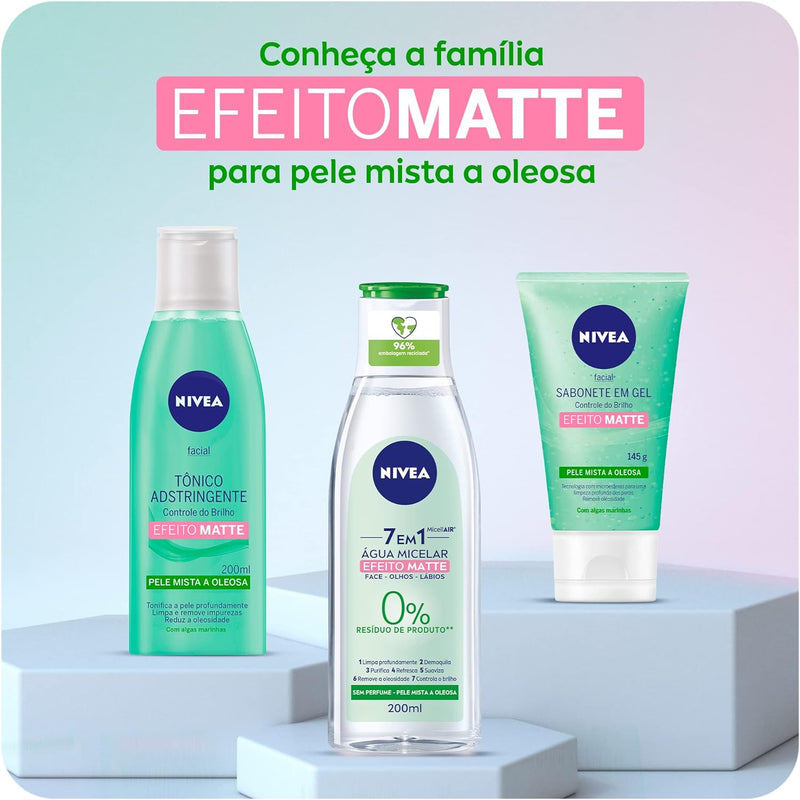 Água Micelar Solução de Limpeza Facial 7 em 1 Efeito Matte 200ml