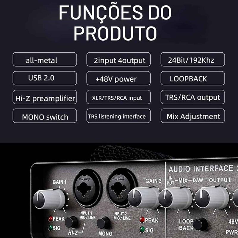 Interface de Áudio Dazzy Teyun Q-22