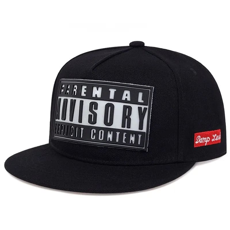 SNAPBACK PARENTAL ADVISORY EXPLICIT PRETO E BRANCO