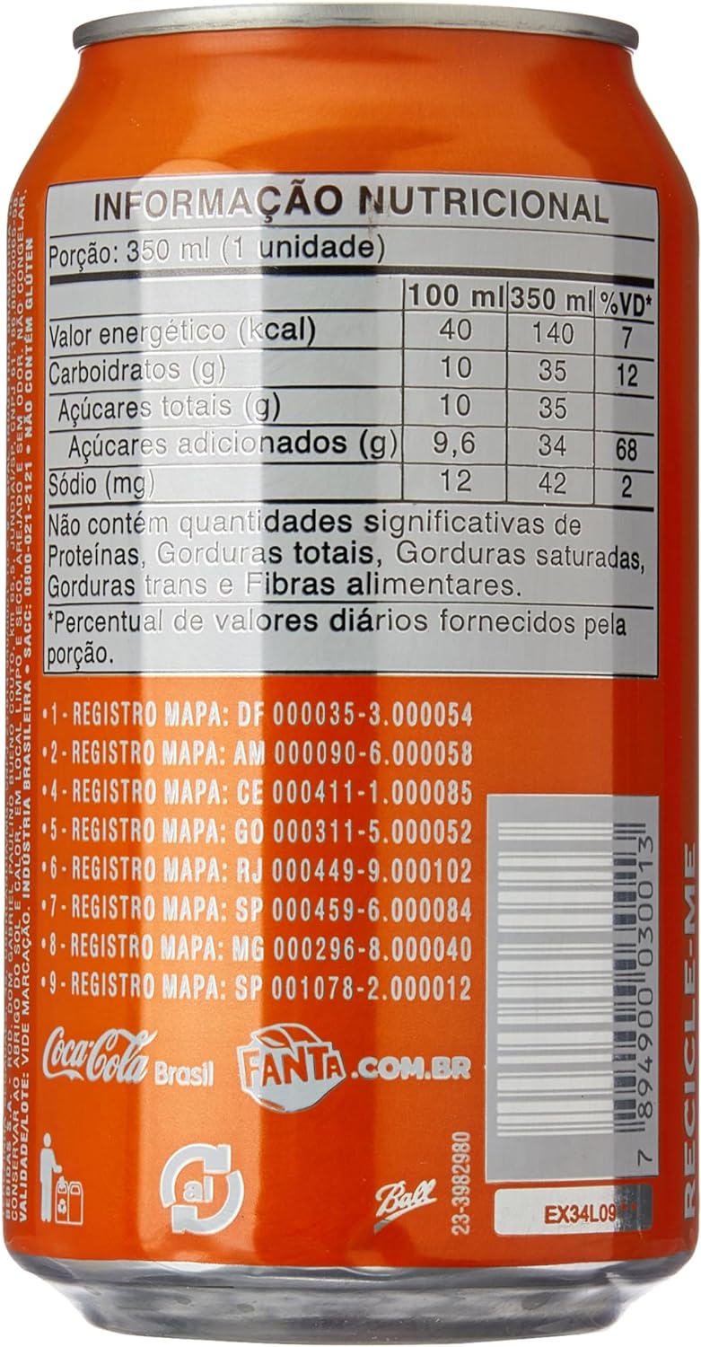 Pack 6x Fanta Laranja Lata 350ml