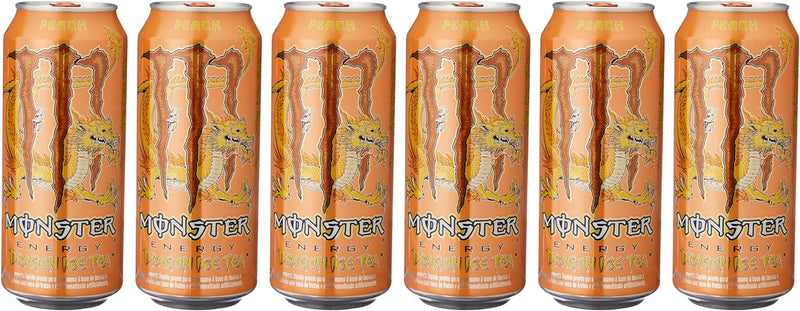 Kit 6x Monster Dragon Tea Pêssego 473ml