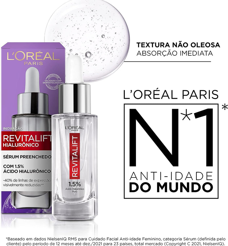 Sérum Anti-Idade Hidratação Preenchedora Revitalift 1,5% de Ácido Hialurônico Puro 30ml