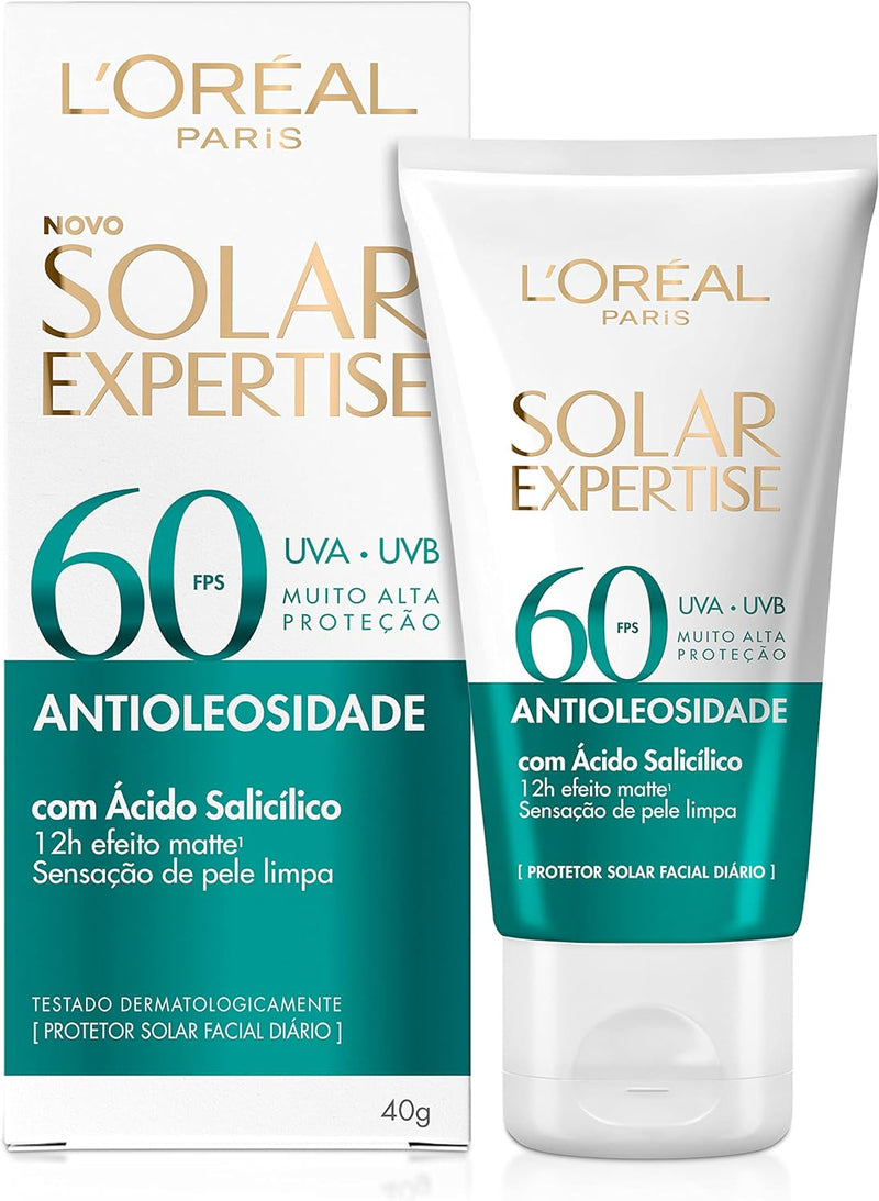 Protetor Solar Facial Antioleosidade FPS60 Solar Expertise Effeito Matte 40g