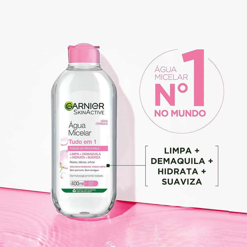 Água Micelar Garnier SkinActive Tudo em 1 400ml