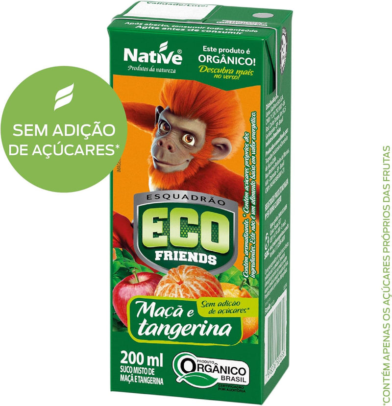 Pack 27x Suco Misto de Maçã e Tangerina Orgânico Native, Sem Adição de Açúcares 200ml