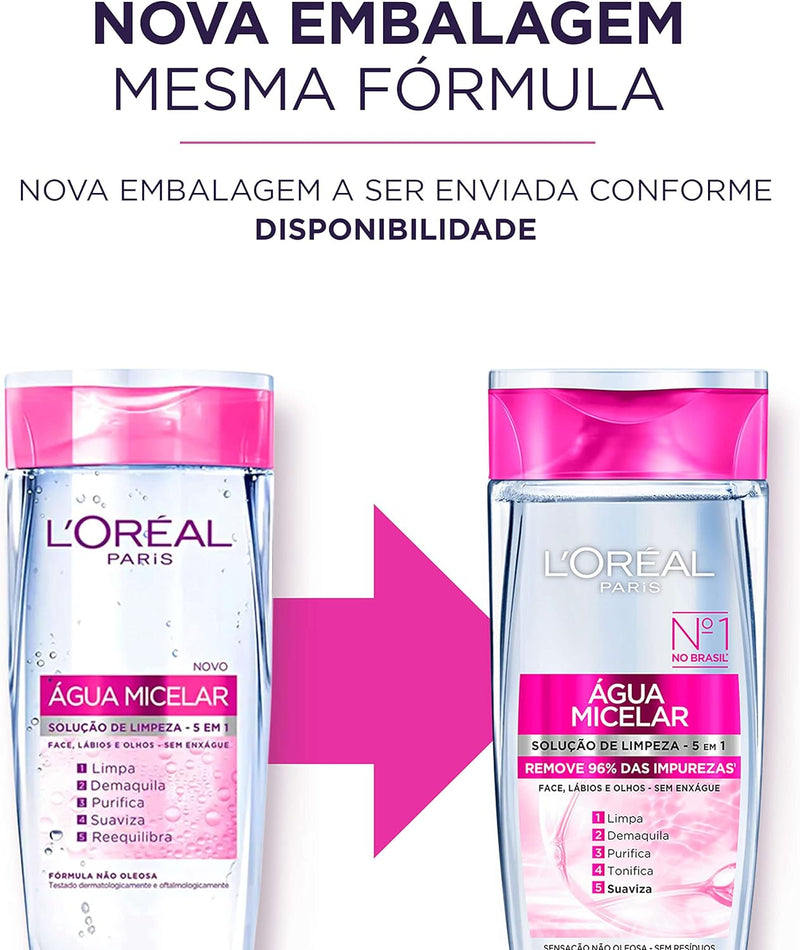 Água Micelar 5 Em 1 200ml Demaquila, Limpa, Purifica, Suaviza, Elimina Impurezas e Reequilibra a Pele