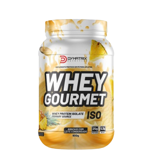 Whey Protein Gourmet Isolado Dymatrix Nutrition 900g Abacaxi com Leite Condensado