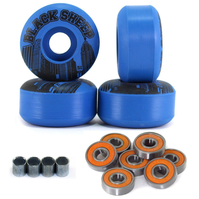 KIT BLACK SHEEP Rodas 51mm + Rolamentos C Azul