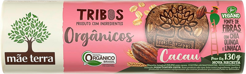 3x Biscoito Orgânico Tribos Cacau Mãe Terra 130G