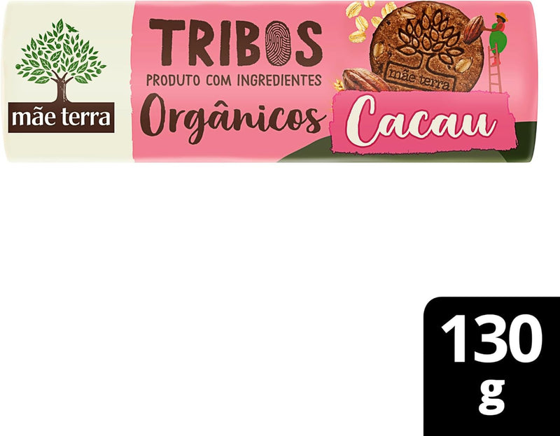 3x Biscoito Orgânico Tribos Cacau Mãe Terra 130G