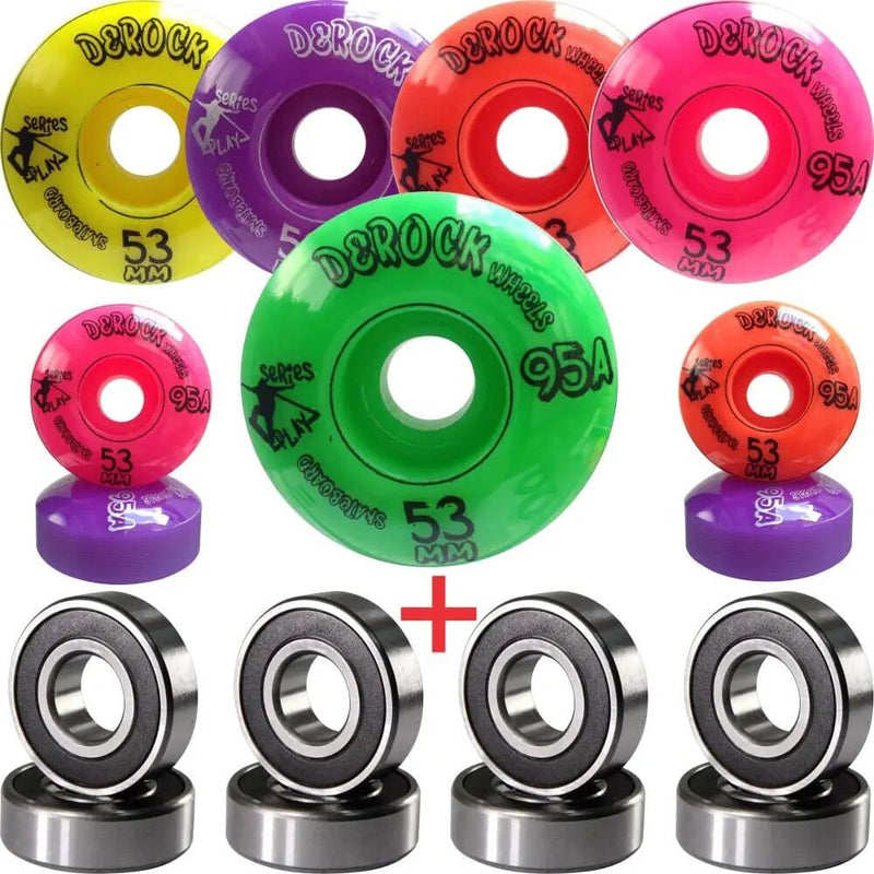 Kit Derock Roda 53mm 95A Play + Rolamento 608 - 6 Modelos