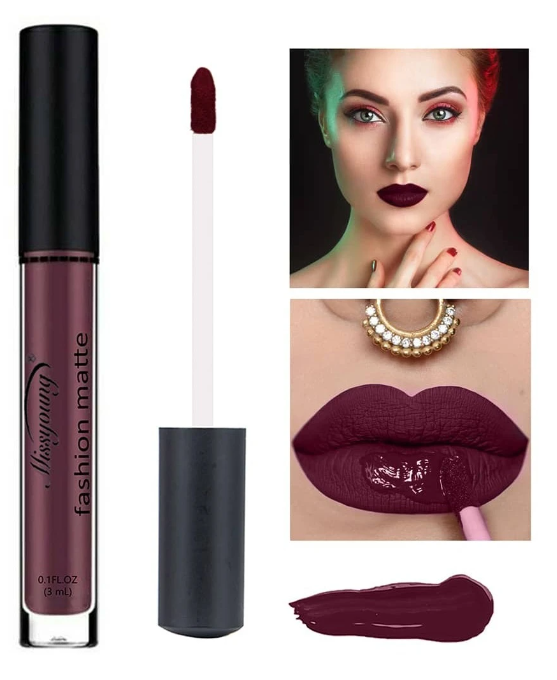 Batom Líquido Missyoung Fashion Matte Maroon