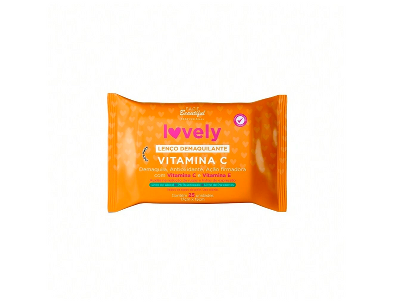 Lenço Demaquilante Umidecido Lovely 25unidades Vitamina C