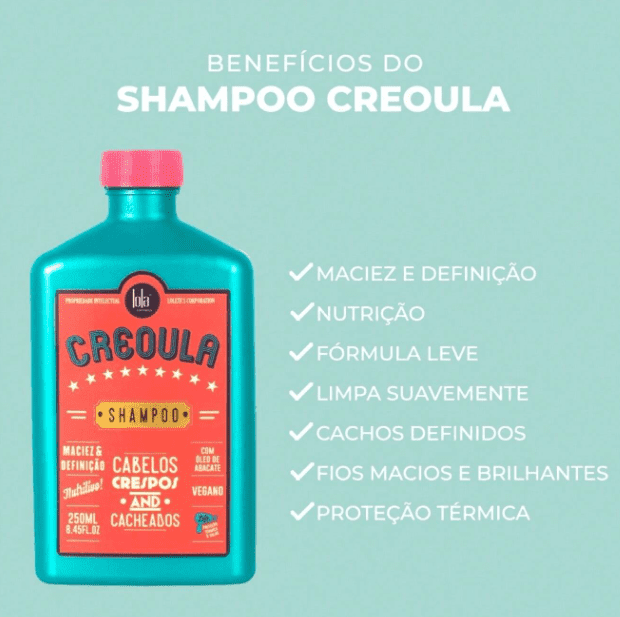 Shampoo Nutritivo Creoula 250lL Lola Cabelo Crespo Cacheado