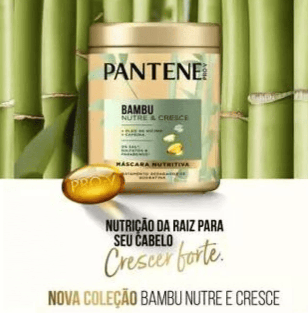 Máscara Bambu Nutre & Cresce Com Óleo De Rícino Pantene 600ml