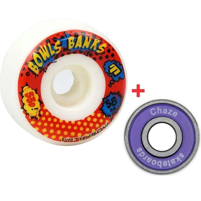 Roda Moska Wheel 58mm 53d Bowl Banks + Rolamento Purple Chaze Bearing