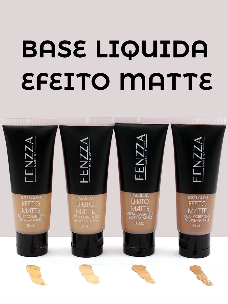 Base Líquida Efeito Matte Media Cobertura Fenzza Bege Natural 64