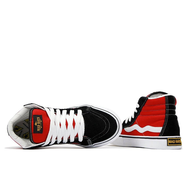 Tênis Mad Rats Hi Top Cano Alto Preto Vermelho