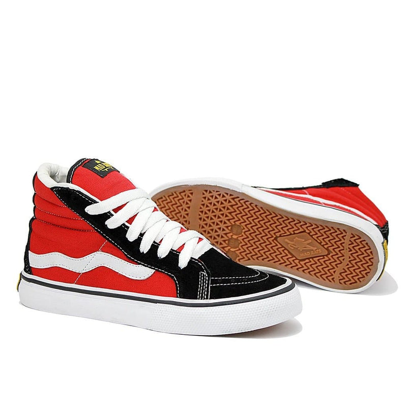 Tênis Mad Rats Hi Top Cano Alto Preto Vermelho