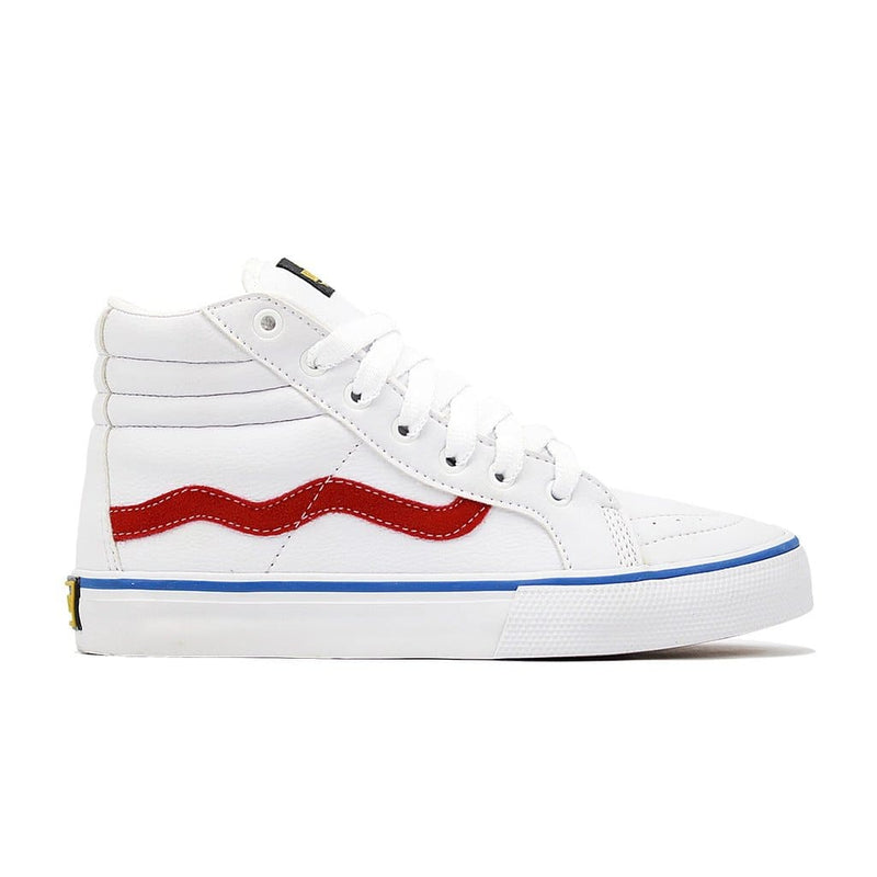 Tênis Mad Rats Skate Hi Top PU Cano Alto Branco Vermelho