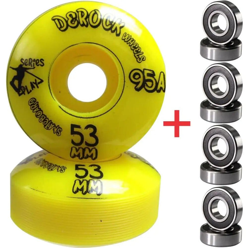 Kit Derock Roda 53mm 95A Play + Rolamento 608 - 6 Modelos