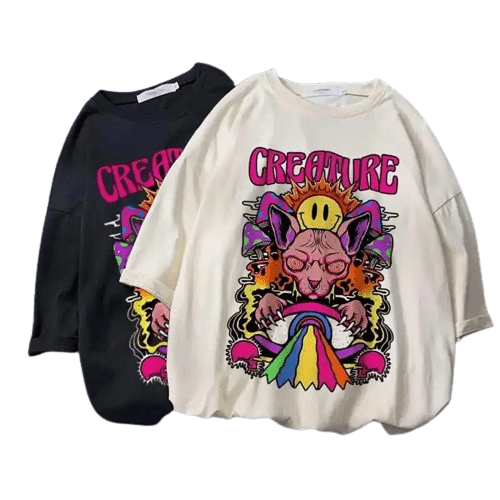 CAMISETA CREATURE CAT CUTE