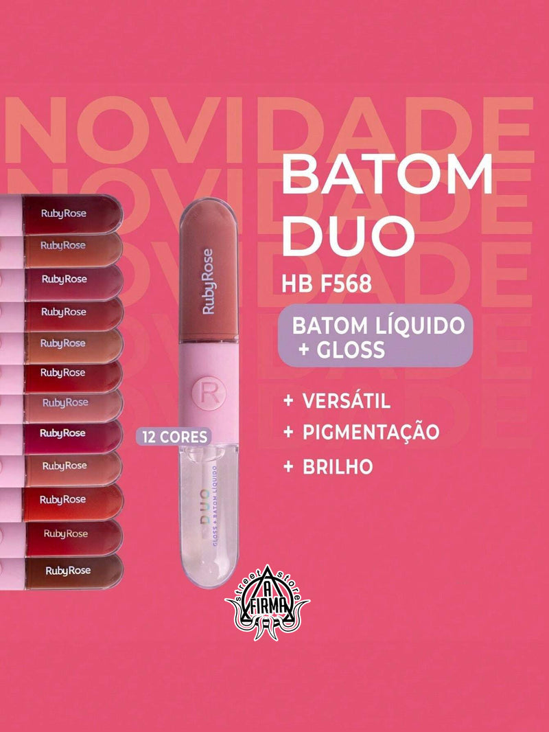 Batom Duo Líquido Matte + Gloss Ruby Rose