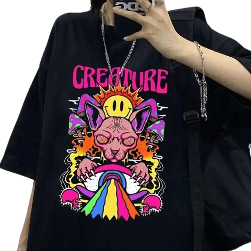 CAMISETA CREATURE CAT CUTE