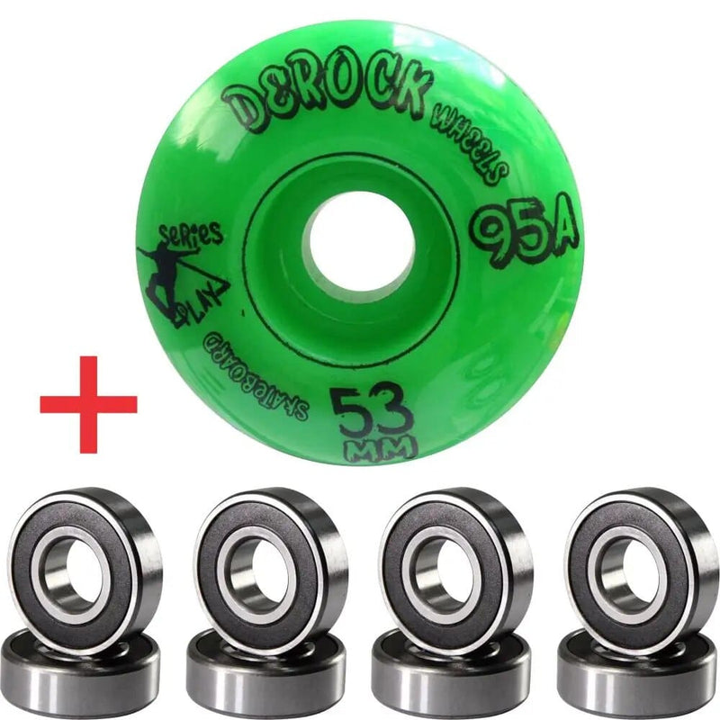 Kit Derock Roda 53mm 95A Play + Rolamento 608 - 6 Modelos